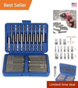 Magnetic 50-Piece Screwdriver Bit Kit with Secure Case - Extra Long Design - Picture 1 of 9