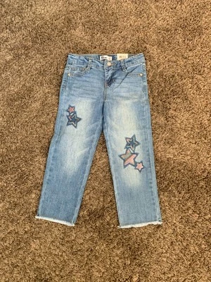Jeans Epic Threads Niñas 4T Dobladillo Crudo Estrella Lentejuelas Dakota Lavado Recto Foto 1 de 4
