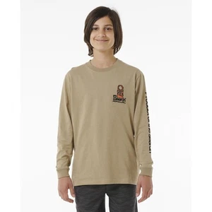 Rip Curl Kids Search Stack Long Sleeve Crew Neck T-Shirt - Sand Dune - 10 Yrs - Picture 1 of 4