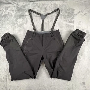 Patagonia Super Alpine Pants Mens 34 Black Softshell Ski Snow Shell Suspenders - Picture 1 of 17