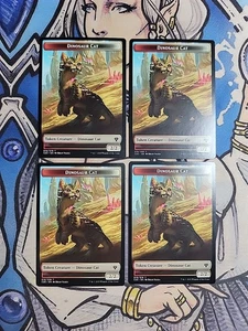 4x Dinosaurier Katze / Vogel doppelseitige Spielmarken - NM/M C20 MTG Magic - Bild 1 von 2
