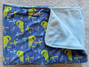 Parent’s Choice Walmart Blau Grün Dinosaurier Palme Sicherheit Babydecke - Bild 1 von 4