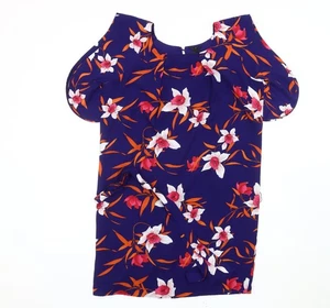 Next Women's Blue Floral Shift Dress Size 10 - Picture 1 of 12