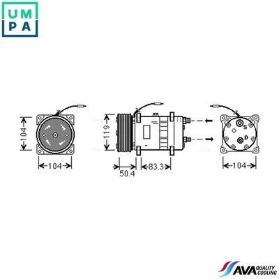 COMPRESSOR AIR CONDITIONING UVAK058 - Image 1 of 4