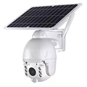4G Solar Power Camera Wireless Wifi IP CCTV PTZ Dome 2 Way Audio & Night Vision - Picture 1 of 14