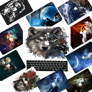 2in1 Wolf Pattern Rubberized Hard Cut Out Case Key Cover For New Macbook Air Pro - Picture 1 of 29
