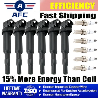 6X OEM Ignition Coils + Iridium Spark plug Fit BMW 328i 335i 535i 640i X3 UF592 Foto 1 de 4