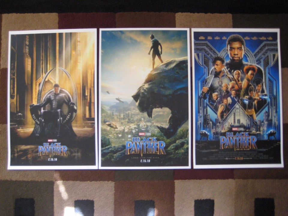 Marvel Black Panther 11" x 17" Collector's Movie Posters ( Set OF 3 ) - image 1 of 4