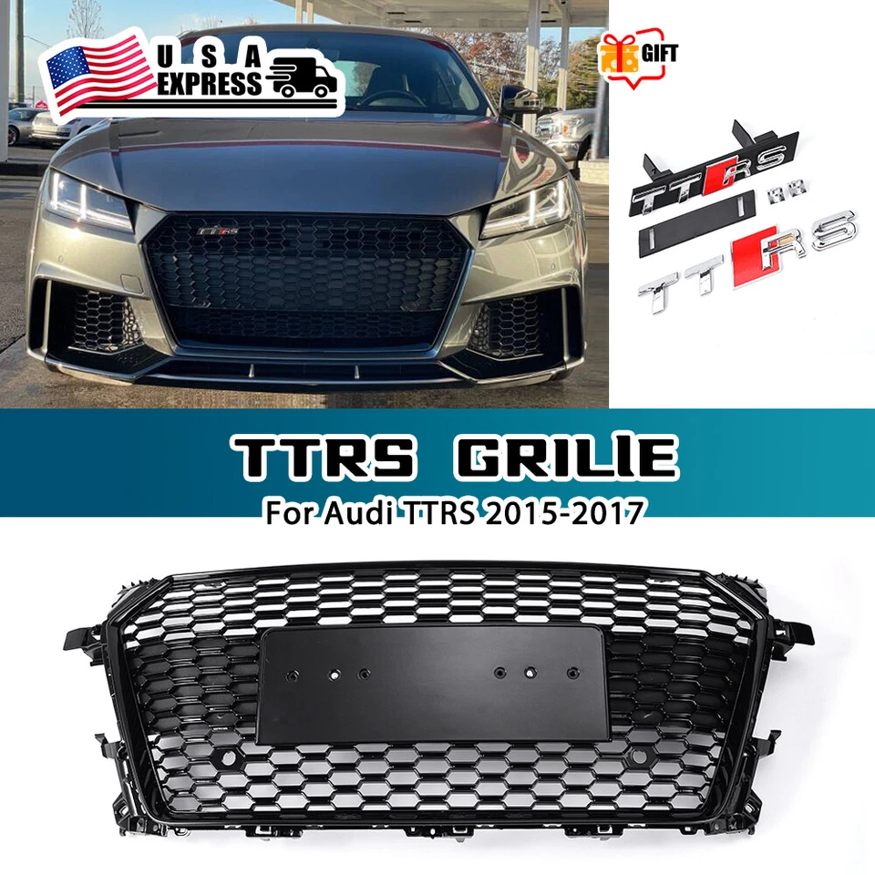 For Audi TT TTS 2015-2017 TTRS Style Full Honeycomb Front bumper Grille US STOCK - Image 1 of 4