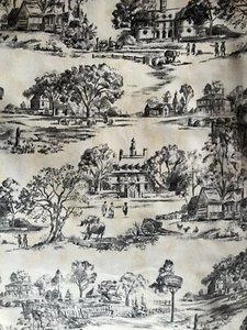 Colonial WILLIAMSBURG Governor’s Palace Toile 10yds Cotton Screen Print Fabric - Picture 1 of 9