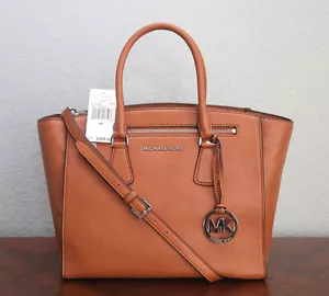 MICHAEL KORS $398 SOPHIE Borsa a tracolla grande in pelle di vitello 30S4SOHS3L MARRONE CEDRO - Foto 1 di 5