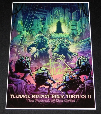 VANILLA ICE SIGNED NINJA TURTLES 2 THE SECRET OF THE OOZE 12X18 POSTER!!! Cover