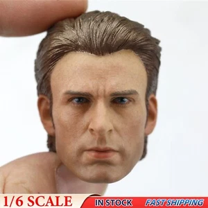1/6 Captain America Chris Evans Man Head Sculpt F 12" DIY Hot Toys Model Figure - Picture 1 of 6