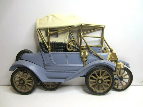 Vintage Antique Purple Model T Ford Car Burwood Wall Hanging Plaque Large 18x10 Cover