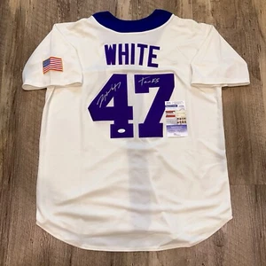 Tommy weiß signiert LSU Tigers ""Tanks"" Rückstoß-Trikot signiert #47 genäht JSA - Bild 1 von 6