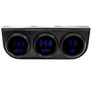 Digital Gauges 2-1/16" 3-Gauge Panel With Voltmeter / Water Temp / Oil Pressure - Picture 1 of 12