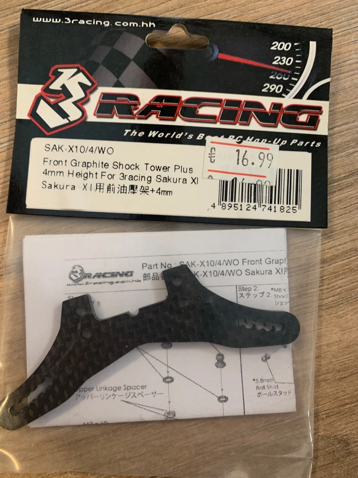 3Racing Sakura Front Graphite Shock Tower 4mm sak-x10/4/wo - Image 1 of 1