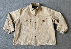 Manteau de corvée homme vintage Carhartt marron doublé couverture Detroit - Taille 2XL - Photo 1/6