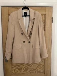 River island pink/ taupe double breast blazer, size 16 - Picture 1 of 7