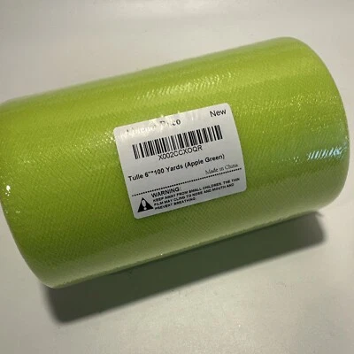 Rollo de carrete de tela de tul verde manzana 6" 100 yardas Ableme Deco nuevo Foto 1 de 4