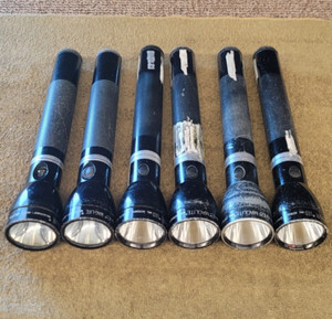 6 Maglite Mag-Lite LED INCANDESCENT Rechargeable Flashlight 13"  D Cell MCLM