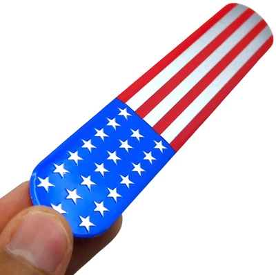 6" x  1" METAL American Flag Sticker Emblem Decal Great For Auto, Bike, Truck - Image 1 of 4