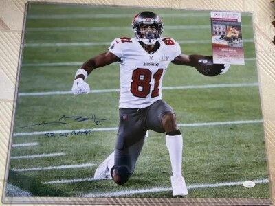 ANTONIO BROWN TAMPA BAY BUCCANEERS SIGNED 16 x 20 SB LV PHOTO JSA COA w inscrip - Image 1 of 2