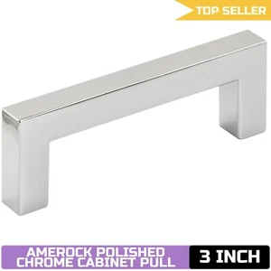 Amerock Polished Chrome Cabinet Pull 3" Monument 1 Pack - Picture 1 of 9