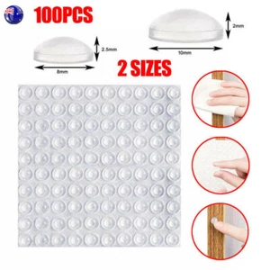 100X Self Adhesive Clear Silicone Gel Door Cabinet Drawer Bumper Pads Feet AU - Picture 1 of 15