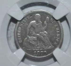 1870 S Seated Liberty Dime 10c NGC VF Details - Picture 1 of 4