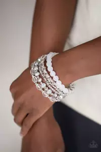 Paparazzi: Crystal Collage - White Bracelet - Picture 1 of 2