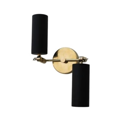 Accesorio de pared italiano móvil de latón negro mate de mediados de siglo Stilnovo Foto 1 de 4