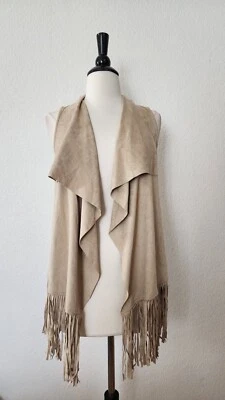 Top Urban Outfitters Nuevo Talla Pequeña Beige Flecos Gamuza Festival Vaquero Abuela Foto 1 de 4