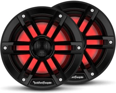 Rockford Fosgate M1-6B Color Optix 6'' Marine Boat Speakers w/ RGB LEDs - Black - Image 1 of 2