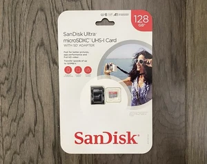 Carte SanDisk Ultra MicroSDXC UHS-I avec adaptateur SD - 128 Go - Photo 1 sur 2