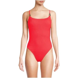 Lilly Pulitzer Alizee Crinkled One-Piece Swimsuit Mizner Red One Piece Sz 16 - Picture 1 of 12