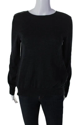 Maille Clu Womens Wool Long Sleeve Round Neck Blouse Gray Size M - Image 1 of 4