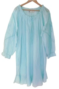 ❤️Ella Simone Nachthemd Langarm Baumwolle Stickerei Spitzeneinsätze Large Neu ohne Etikett - Bild 1 von 6