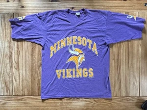 Vintage 1992 Minnesota Vikings Logo T-Shirt XL Lila NFL Made In USA - Bild 1 von 8