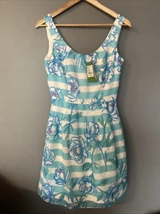 Abito Lilly Pulitzer Posey linea Tossing taglia 2 nuovo con etichetta blu poco profondo con fiori {iii} - Foto 1 di 10