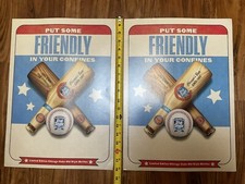 Chicago Cubs Wrigley Field Old Style Beer Sign Cardboard Stand Up Table Set Of 2