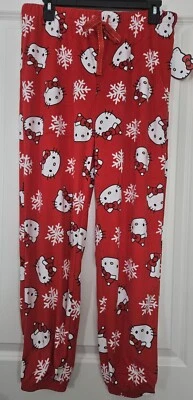 Pantalones de pijama Hello Kitty mujer copo de nieve Navidad talla mediana nuevos con etiquetas Foto 1 de 2