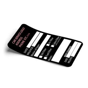 60 x CUSTOM SERVICE GARAGE Oil Change Reminder Stickers for Cars Trucks Vans - Picture 1 of 4