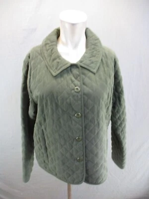 Cabela's Size M Womens Olive Button Up Collared Quilted Insulated Jacket 610 - Image 1 of 4
