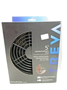 Treva 5" Aromatherapy Diffuser Fan - 2 Speed Air Flow - Faux Wood Design with... - Picture 1 of 2