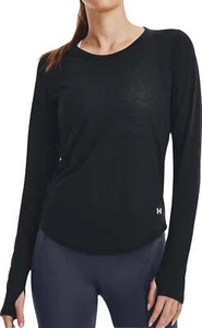Under Armour Streaker Womens Running Top Black Long Sleeve Run Lightweight - Picture 1 of 4