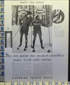 1929 LISTERINE TOOTH PHOTO CROSS SKI WINTER HYGIENE DENTIST HEALTH H30 - Picture 1 of 1