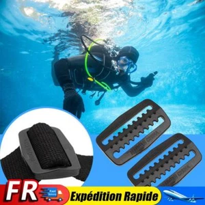 2Pcs 60mm Diving Weight Belt Keeper Clip Diving Anti Lost Slide Buckle (Black) - Photo 1/7