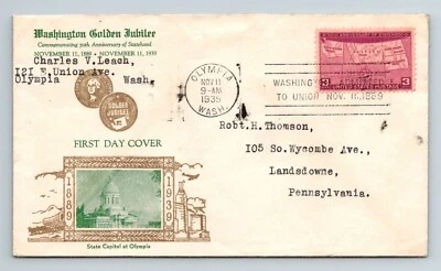 SC# 858-13 FDC - Olympia Cancel - L34086 - Image 1 of 2