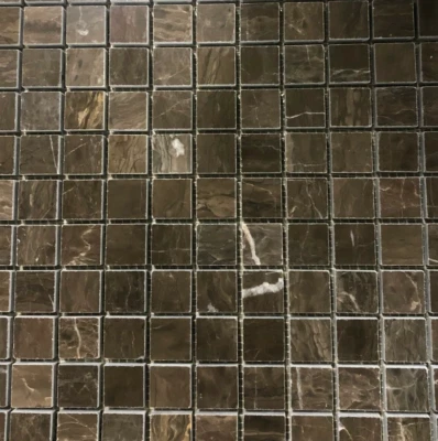 12x12 Azulejo Mármol Piedra Mosaico Marrón Oscuro Salpicaduras Café (10 Pies Cuadrados) T-01 Foto 1 de 4